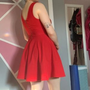 fit and flare red dress
